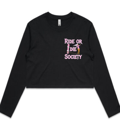 Pink Bits Long Sleeve Cropped Tee Thumbnail