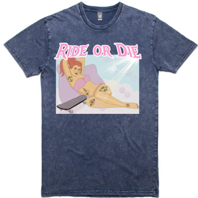 Ride or Die Stonewash Unisex Tee Thumbnail